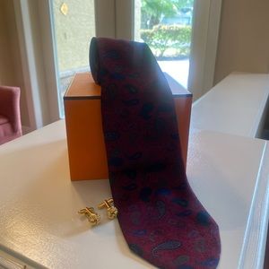 LANVIN silk paisley print tie